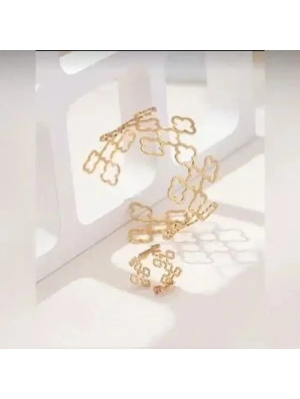Gold Clover Bracelet and Ring Set
